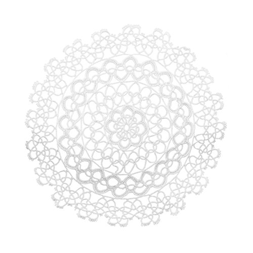 Set 12 centrini/sottopiatti in merletto chiacchierino 28 cm - bianco P566