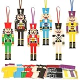 Picture of Fennoral 12 Pack Nutcracker Craft Kit for Kids Make You Own Foam Stickers Ornament DIY Christmas Arts and Crafts fo Chirstmas Party Supplies Christmas Tree Decoration