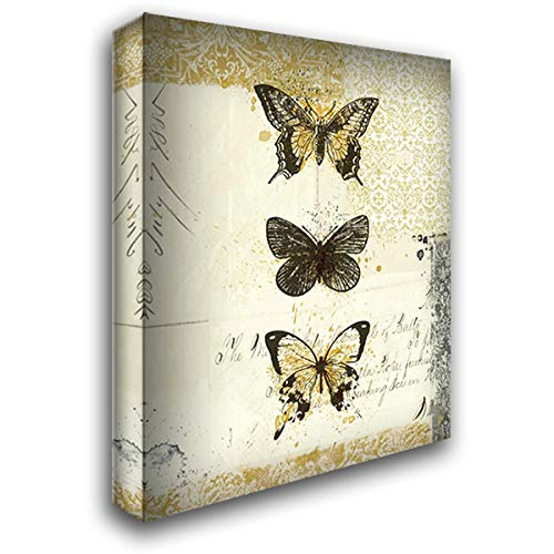 ArtDirect Golden Bees n Butterflies No 2 36x45 Huge Gallery Wrapped Canvas Museum Art by Pertiet, Katie
