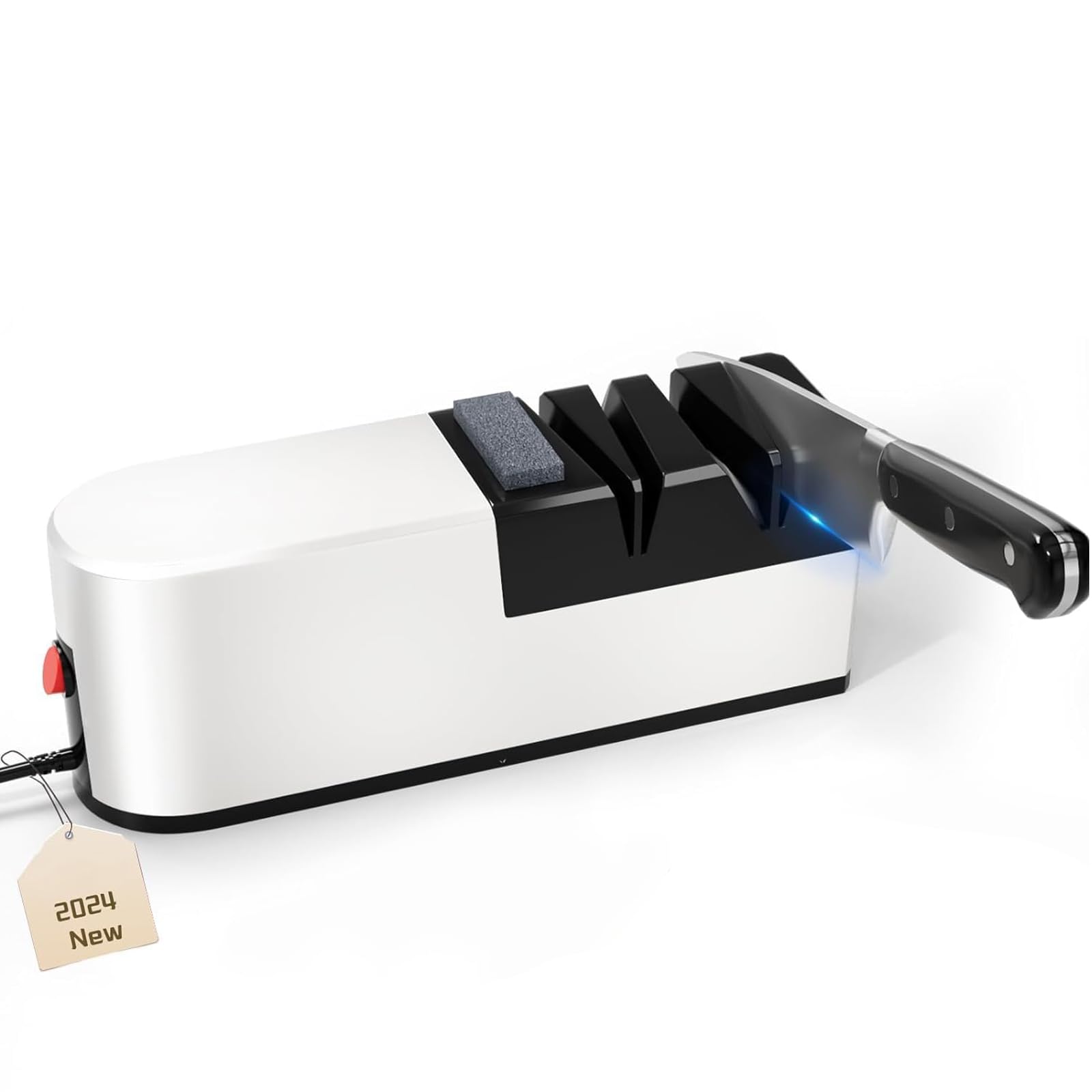 Affilacoltelli Elettrici 3 in 1 Affilacoltelli Elettrici Professionali Diamanti, Affila Coltello Elettrico Multifunzione Per Cucina, Affilatura Veloce e Sicuro, Facile Da Usare