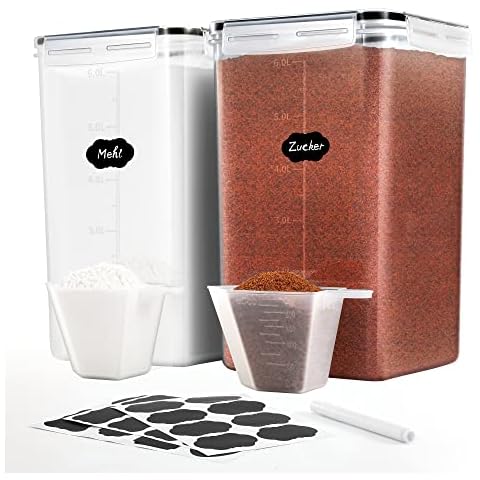 Surejoy 6,5L Groß Vorratsdosen mit Deckel Luftdicht 2er Set Cover