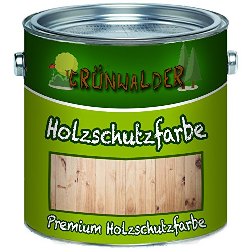 Grünwalder Wetterschutzfarbe premium Holzschutzfarbe hochdeckende Holz-Farbe (2,5 L, Farblos)