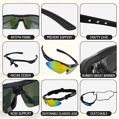 Zequech Polarized Cycling Glasses, 5 Different Scene Functions'S Interchangeable Lenses - Image 2