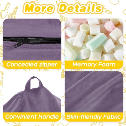 Image of HABUTWAY 2FT Bean Bag Chair, 2' Beanbags Small Bean Bag Chairs with Filling, Teardrop Bean Bag Chair Luxurious Velvet Ultra Soft Fur with Removable Cover (Purple)