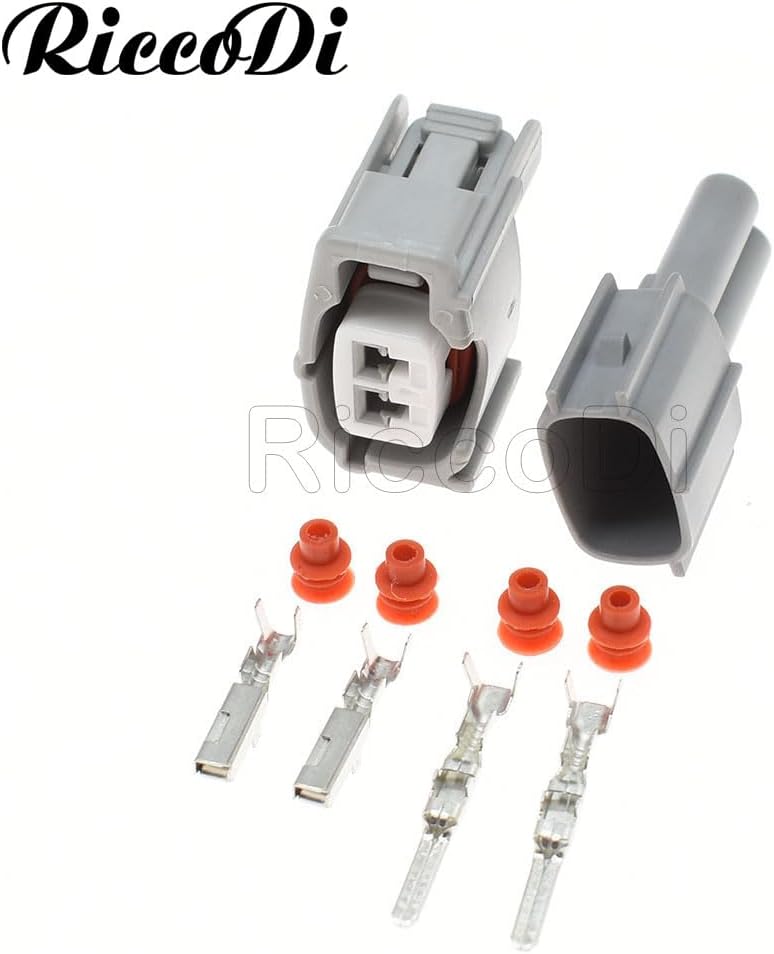 1-20 Sets 2 Pin Way Female Male Sumitomo Fuel Injector Plug Auto Wire Connector For Toyota For Honda Corolla 6189-0611 90980-11875 - (Color: Male Female Set, Package: 20Sets)