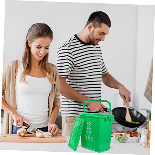 Caneca de basura rectangular para cocina con tapa y asa miniatura 6
