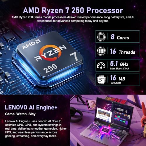 Image of LENOVO LOQ 15.6 inch AMD Ryzen 7 250 RTX 5060 32GB DDR5+1TB SSD Gaming Laptop