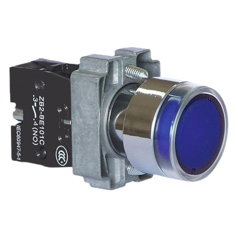 Illuminated Flat Head Push Button switches XB2BW self-Reset and Normally Open with LED Blue/Green/red/White/Yellow ZB2BW35C(ZB2BWM11C)