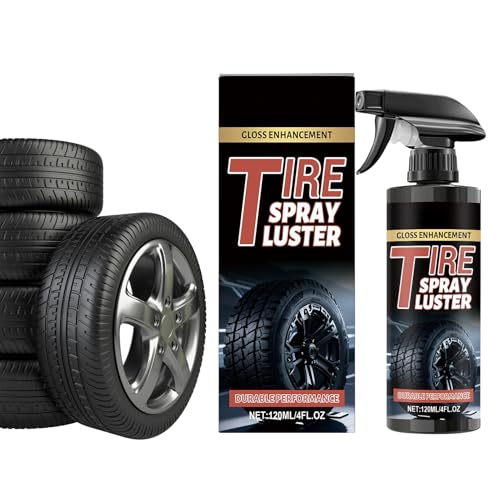 タイヤ 光沢 スプレー,120ml ホイール シャイン ポリッシュ エージェント - 低泡リムスプレー - 車 車両 自動車 RV 都市 オフロード アウトドア ガレージ 家庭用
