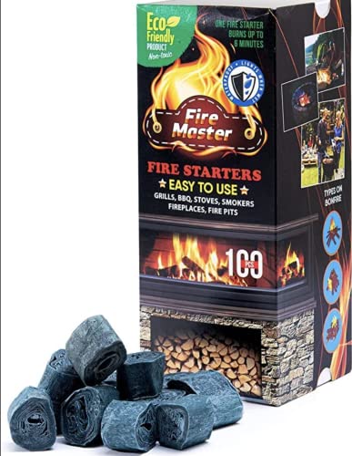 Waterproof Fire Starters for Fireplace - Starter for Grill & BBQ Fire Starter - Fire Starter Logs 100PCs - Charcoal Fire Starter for Campfires, Stove