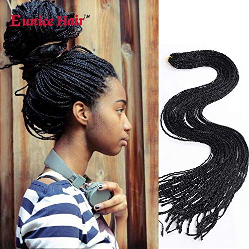 Box Braid Crochet Hair 28 Inch 3 Packs Synthetic Hair Crochet Braid 3S Box Braids (28 inch, black)