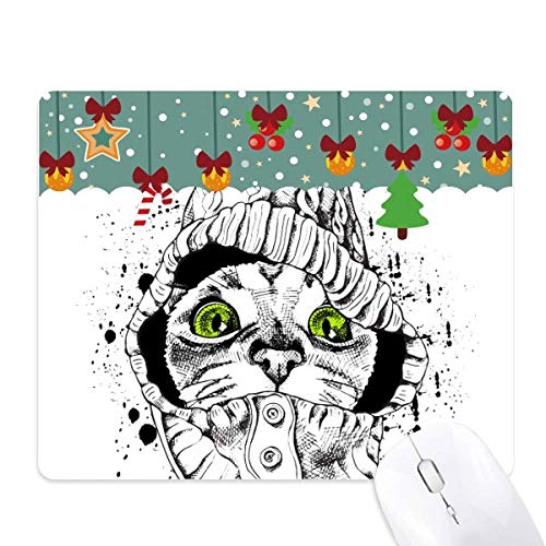 Tapis de souris de jeu chat blanc pour protéger le bureau et décorer Noël