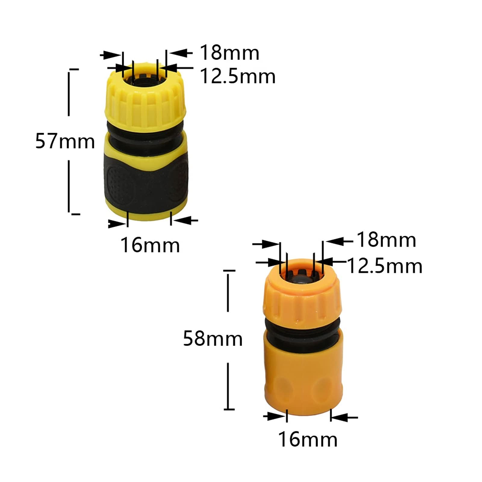 Adaptador de Conector de Utilidad Adaptador de Conector de Manguera 25 Piezas 16 Mm 20 Mm Conector Rápido de Manguera de Jardín Conector de Parada Deua de 1/2 3/4 "Accesorios de Tubería de Riego para