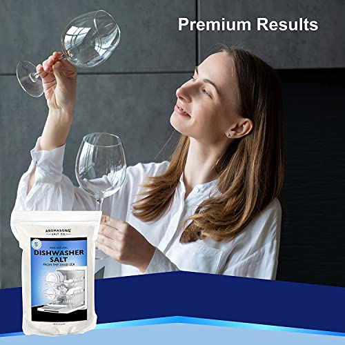 Aromasong Dishwasher Salt 19 LB - 100% Natural Water Softening Agent for Cleaner Dishes & Washer Reactivation Compatible with Bosch, Miele, Whirlpool, Thermador and More (packaging may vary)