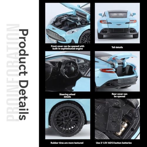 Image of Aston Martin Diecast Car Model - Premium Metal Supercar Toy with Pull-Back Action, Opening Doors & Realistic Detailing | Luxury Scale Model Collectible for Boys, Men & Car Enthusiasts
