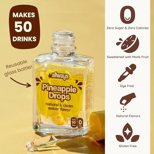 Image of Allways Drops Pineapple Water Enhancer | Sugar Free | 50 Servings