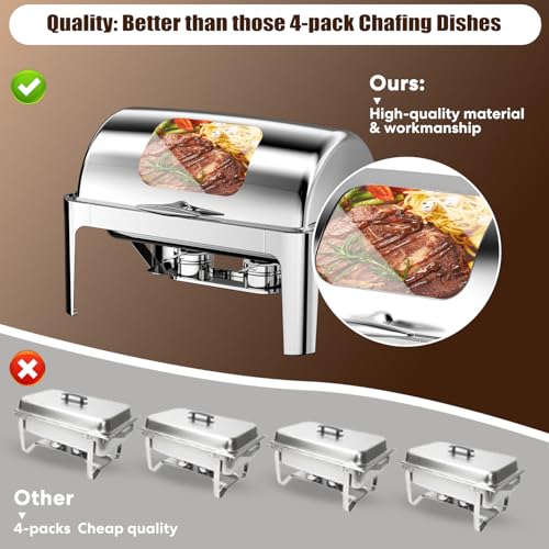 13QT Roll Top Chafing Dishes for Buffet: (Visual Chafing Dish) by TingeHinge - Used condition - Image 4