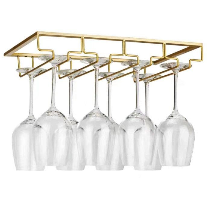 Image of Unique Lifestyle Hanging Metal Wine Glass Rack /Holder Upside Down Glass Hanging Organizer for Pubs /Kitchen cabinet /Hotel /Bars