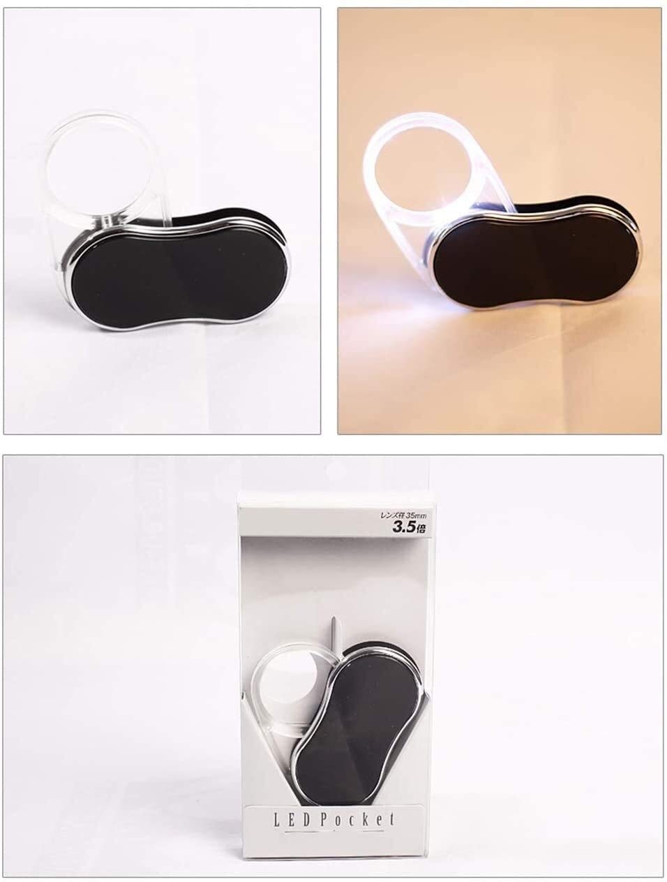 Lupa de Lectura de Alta definición, Plegable, 3,5 aumentos, minilupa de Bolsillo para joyería, Lupa de Lectura, Lupa de Cristal con Montura para la Cabeza