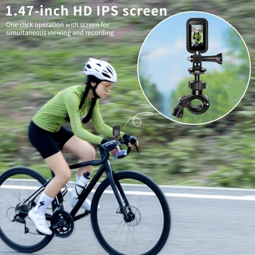 Bloepum Mini Moto Mount Cámara 2K Pantalla HD miniatura 2