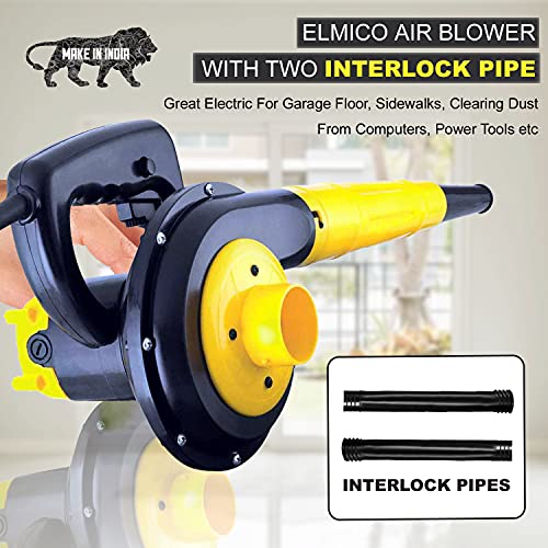 Image of Elmico 700W Continuously with 2 Extra Blower Pipe (Made in India) Blowers for Cleaning Dust /100% Copper Armature /Lead /Dust Remover /Pc Cleaner /Ac Cleaner /Electric Air Blower Guaranteed Motor Heavy Duty