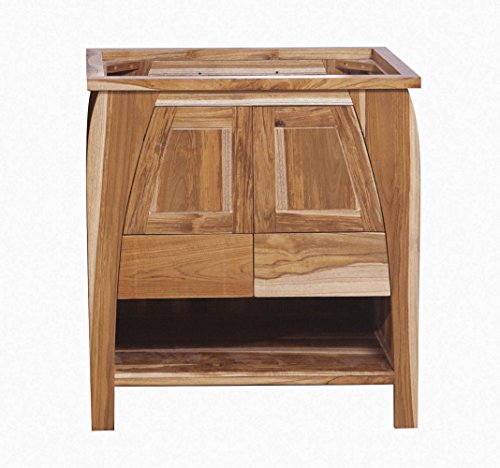 EcoDecors TR-BT-30-1 Tranquility Bathroom Vanity, 30x21.25x32, Natural Teak