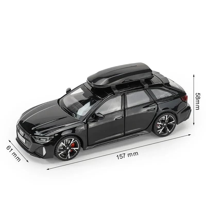 Image of Model Car Exclusive Alloy Metal Pull Back Die-cast Car Metal Pullback Toy car with Openable Doors & Light Music Best Gifts Toys Kids (1:32 Scale Audi RS6 - White)