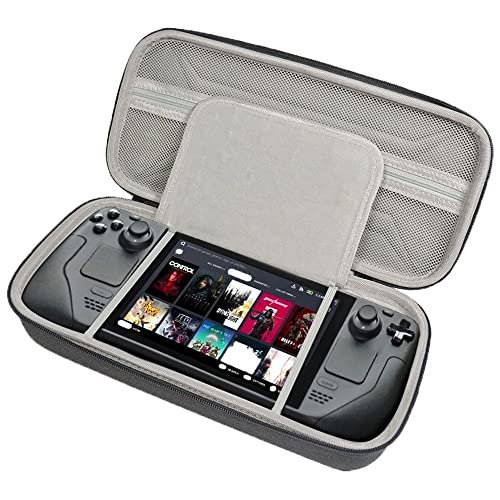 Seracle Tragetasche, Aufbewahrungstasche, Schutzhülle, kompatibel mit Dampfdeck-Konsole und anderem Zubehör (Grau) Cover