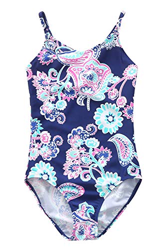 Image of Girls One Piece Swimsuits Hawaiian Ruffle Swimwear Kids Summer Bathing Suit 3-14 Years