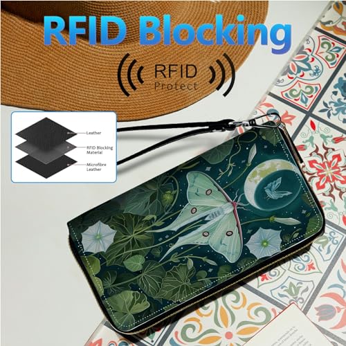 Image of Womens Wallet PU Leather Wristlet Wallets for Women, Large Capacity Lady Fashion Wallet Card Holder Zipper Wallet