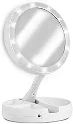 Espelho Facial de Camarim Led Articulável Com Aumento 10x para Maquiagem Barbear Portátil