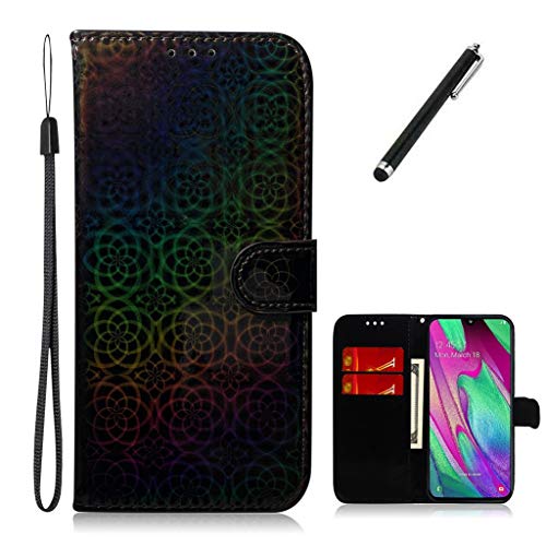 Beddouuk Case for Samsung Galaxy A6 2018,Bling Shockproof PU Leather Flip Wallet Case [Card Holders][Kickstand] Protective Bookstyle Folio Cover for Samsung Galaxy A6 2018 Black