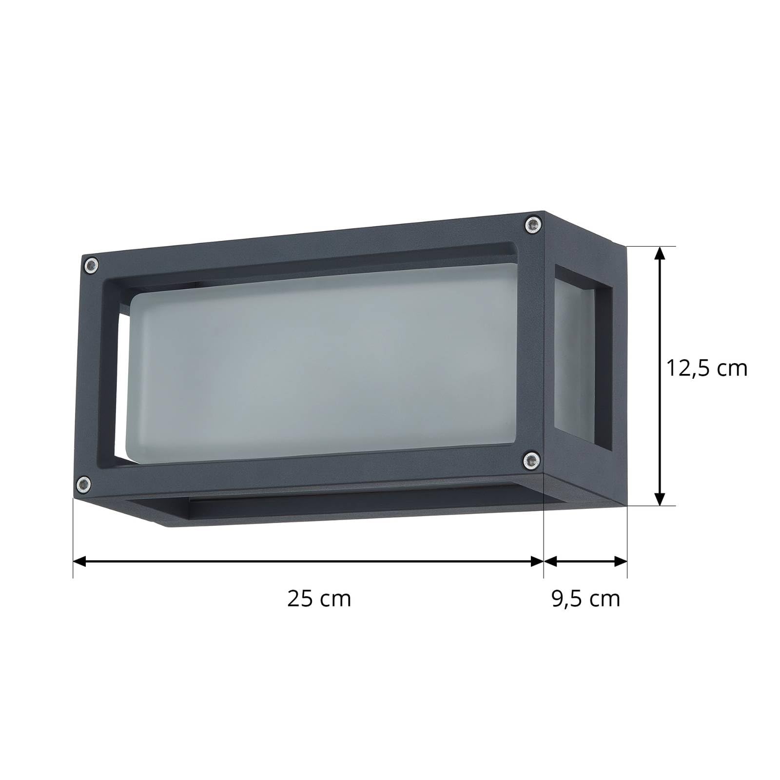 Lucande Applique Exterieur Semka à Intensité Variable (Moderne) En Noir Aluminium (1 Lampe,à E27), Murale Luminaire Lampe Jardin Eclairage