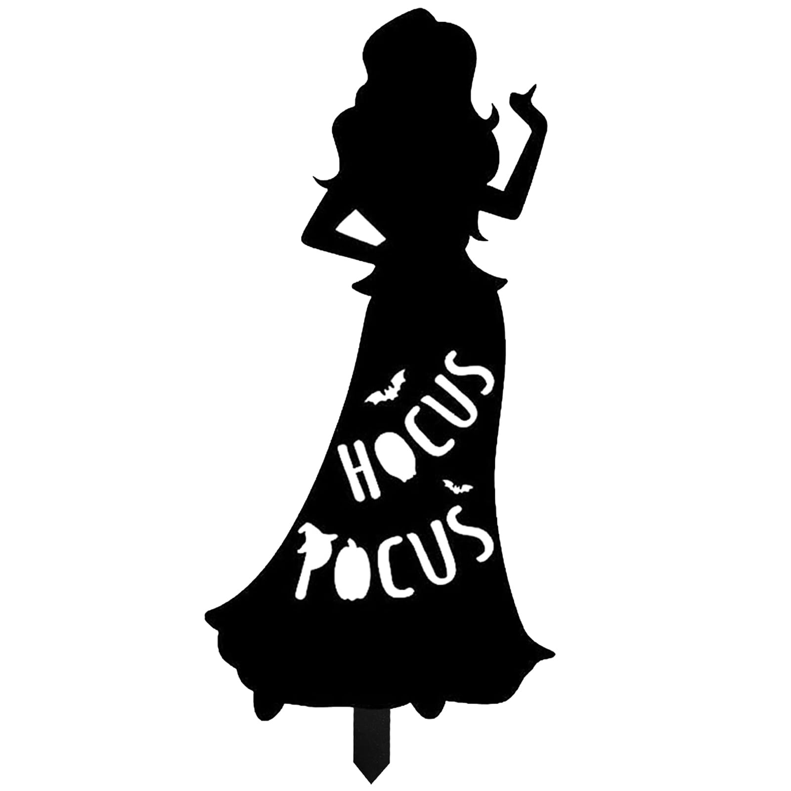 Jazuaiao Witch Outdoor Lawns Sign Bewitching Halloween Yard Sign Ornament Black Outdoor Lawns Stake Decors Acrylics Stakes