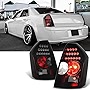AKKON - For 2005 2006 2007 Chrysler 300 Black Smoke LED Tail Lights Brake Lamps Replacement Pair