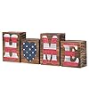 MyGift Patriotic Rustic Wooden Block Letters Decorative Mantel and Tabletop American Flag Home Word Sign Perfect for Veterans Day