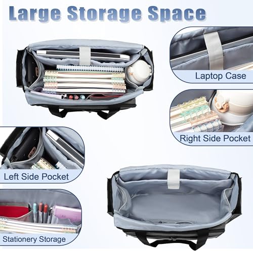 Trunab Teacher Laptop Tote Bag with Expanding File Folder Pocket, Nurse Utility Tote Bag for Women, Office Laptop Briefcase for Work, College, Nursing3