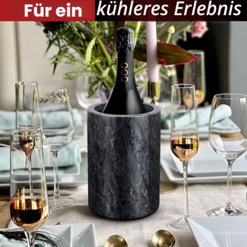 Flexzion Küchenwerkzeug Topf und Weinkühler-Kühler, naturer Marmor 5" x 7" Zoll, einzigartiger Steinbehälter für Löffel, Spatel… – Ansicht 2