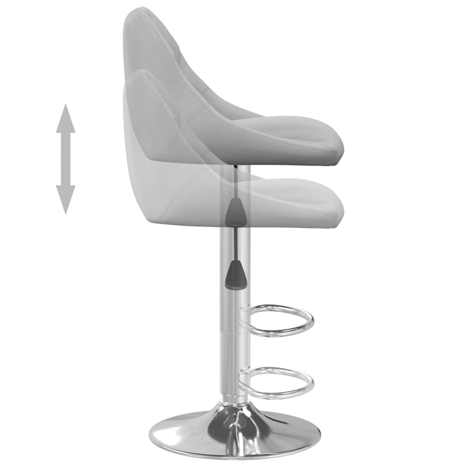 Homgoday Taburetes de bar, 2 unidades, color gris claro, de terciopelo, silla de oficina, silla de descanso, silla de bar, silla de escritorio para salón o dormitorio