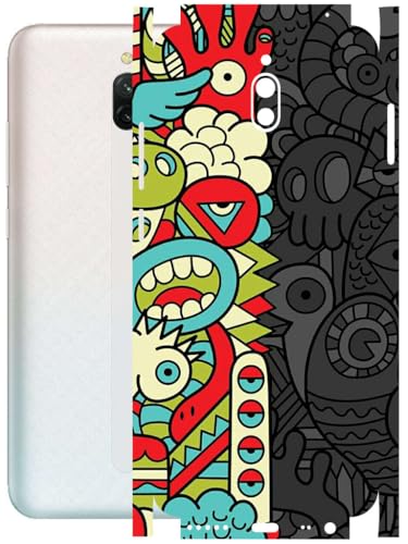 Image of AtOdds - Full Body Back Screen Guard Protector Film - Lamination Wrap Skin Sticker Compatible with REDMI 8A Dual | Scratchproof Matte Finish (Graffiti50)