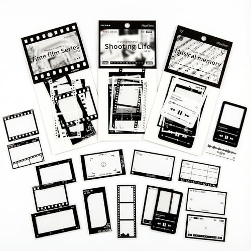 60 Retro Camera Film Stickers Set for Scrapbooking & Crafts