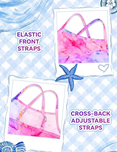 Image of Girls Bathing Suit with Skirt One Shoulder Ruffle Quick Dry Swimsuits Multicolor Sleeveless Swimwear