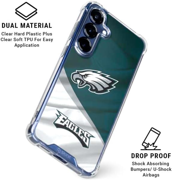 Skinit Clear Phone Case Compatible with Galaxy S25 Plus - Officially Licensed NFL Philadelphia Eagles Design