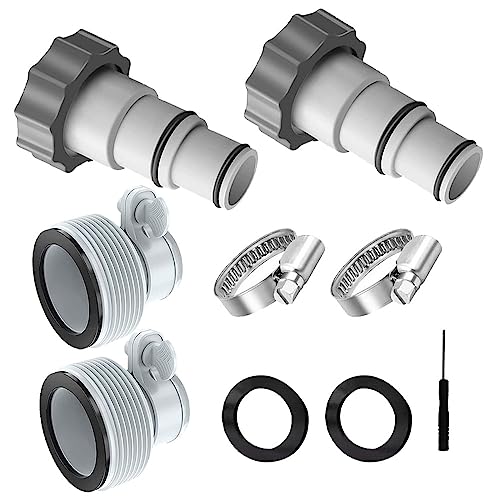 KESSER Bypass Zwembadset, 12-delig, 3-wegventielaansluiting en ABS-adapter 32 en 38 mm, met 6 x roestvrijstalen slangklemmen en 8 m teflon- afdichtband, ideaal voor zandfilterinstallatie, warmtepomp