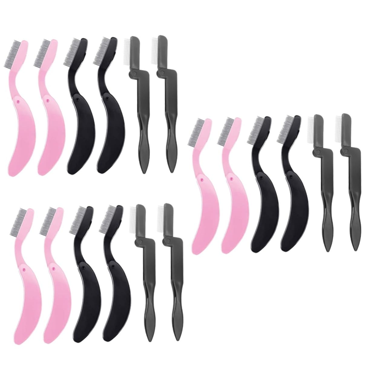 FRCOLOR 3 Sets Ergonomische Augenbrauen-pflegewerkzeuge Tragbare Wimpernzange Wimpernkamm Augenbrauenbürste Für Form 6 Stück * 3