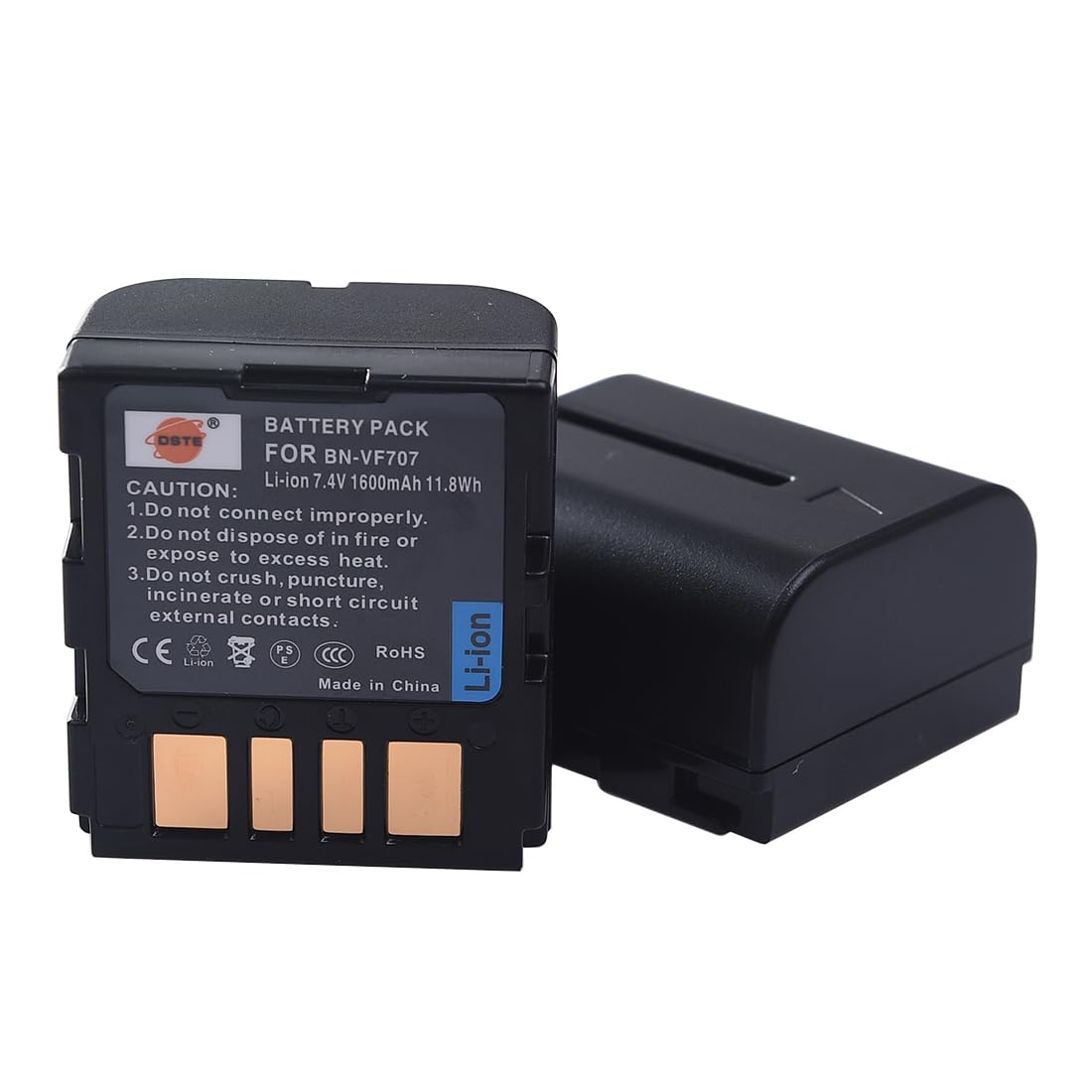DSTE 2-Pieza BN-VF707 Batería y Cargador Kit para JVC BN-VF707U GR-D239 GR-D240 GR-D245 GR-D246 GR-D250 GR-D253 GR-D270 GR-D275 GR-D290 GR-D295