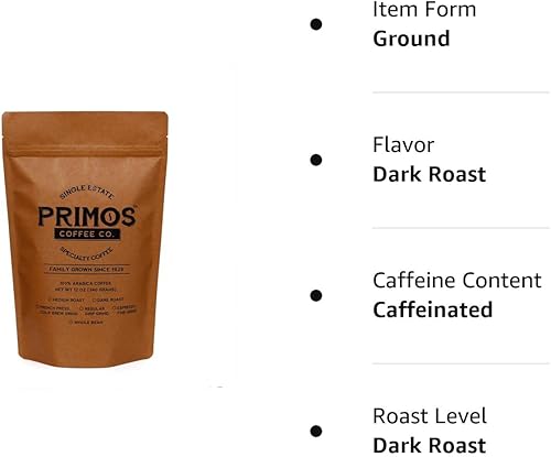 Miniatura 5 de French Press - Café especial, molido grueso, Primos Coffee Co (tostado oscuro, 12 onzas)