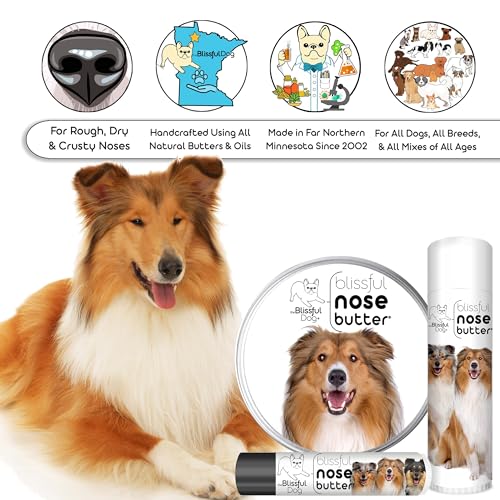 Image of The Blissful Dog Collie Nose Butter for Dry, Cracked Skin, Lick-Safe Dog Nose Balm with Moisturizing Shea Butter, Almond, Olive, and Essential Oils, Pet Supplies, Uncented, 0.50 oz.
