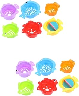 Toyvian 12 Peças Brinquedos Infantis Brinquedos De Empilhamento De Bebês Brinquedos De Banho Para Bebês Brinquedos De Banho Para Bebês Brinquedos De Banho Flutuantes Brinquedos De Banho