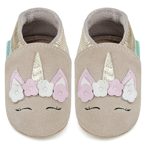 IceUnicorn Lauflernschuhe Baby Krabbelschuhe Lederschlappen Babys...